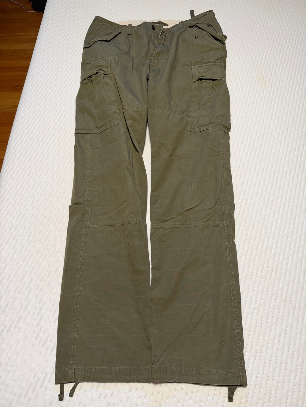 Like New Polo by Ralph Lauren Olive Cotton Cargo Pants Big and Tall 36x36